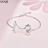S925 Silver Plated Fish Bone Cat Personality Bracelet Gift