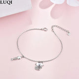 S925 Silver Plated Fish Bone Cat Personality Bracelet Gift