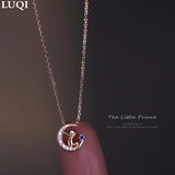 Women's S925 Silver Plated Moon Prince Pendant Necklace