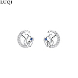 Moon Prince Stud Earrings Platinum Plated
