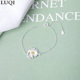 S925 Silver Sunflower Bracelet, Sweet Style