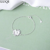 S925 Silver Sunflower Bracelet, Sweet Style