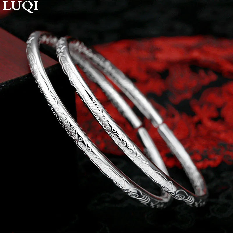 Women's S925 Silver Bohemian Open Bracelets QIANXI