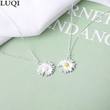 S925 Silver Sunflower Pendant Necklace