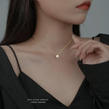 Women's S925 Silver Pearl Pendant Short Necklaces Gift