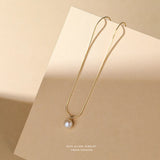 Women's S925 Silver Pearl Pendant Short Necklaces Gift