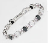 Silver Plated Round Zircon Bracelet