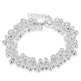925 Silver Beads Grape Charms Bracelet Bangle for Women