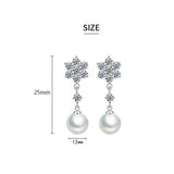 Freshwater Pearl Stud Earrings Bridal CZ Wedding Jewelry