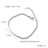 925 Silver Link Chain Bracelet for Women Elegant Bangle&Bracelet
