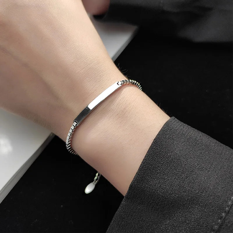 925 Silver Link Chain Bracelet for Women Elegant Bangle&Bracelet