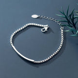 925 Silver Link Chain Bracelet for Women Elegant Bangle&Bracelet