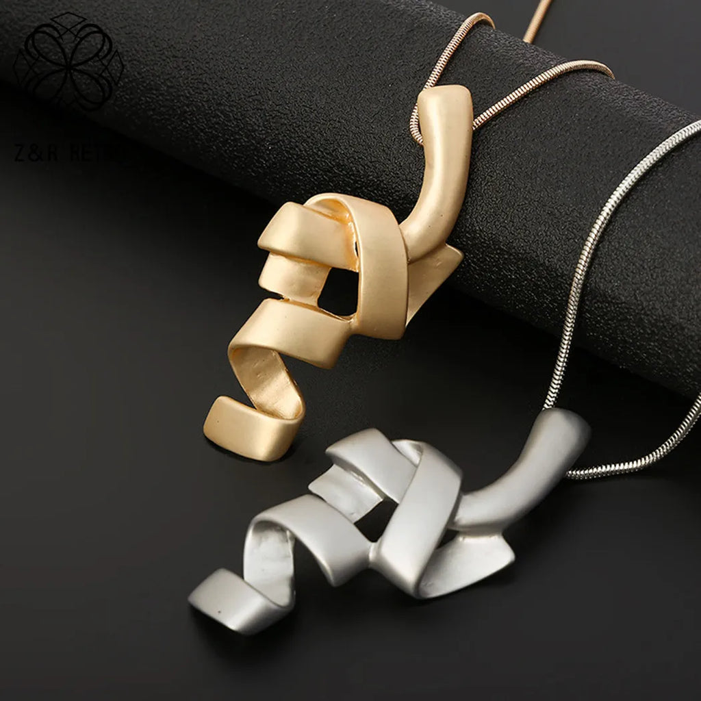 Geometric Silver Suspension Collares Necklace with Pendants