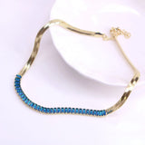 Colorful CZ Choker Necklace Rainbow Crystal Snake Zircon Tennis Chain