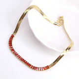 Colorful CZ Choker Necklace Rainbow Crystal Snake Zircon Tennis Chain
