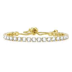 Women's CZ Chain Bracelet, Full Bright Chain, Adjustable