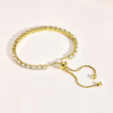 Women's CZ Chain Bracelet, Full Bright Chain, Adjustable