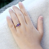 3-Stone CZ Crystal Cocktail Ring Women's Jewelry R094