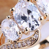 3-Stone CZ Crystal Cocktail Ring Women's Jewelry R094