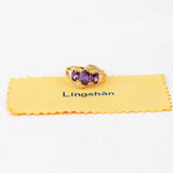 3-Stone CZ Crystal Cocktail Ring Women's Jewelry R094