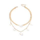 Heart Pearl Necklace Double Layered Love Pearl Necklace