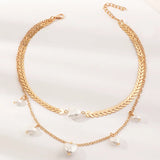 Heart Pearl Necklace Double Layered Love Pearl Necklace