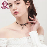 Women's Bow-Knot Crystal Choker Necklace Lady Neck Accessories