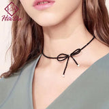 Women's Bow-Knot Crystal Choker Necklace Lady Neck Accessories