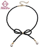 Women's Bow-Knot Crystal Choker Necklace Lady Neck Accessories