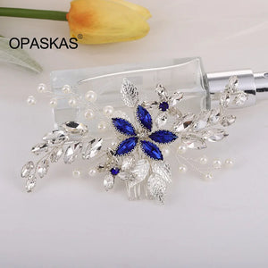 Bridal Hair Comb Pearl Crystal Hairpins Floral Clip