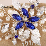 Bridal Hair Comb Pearl Crystal Hairpins Floral Clip