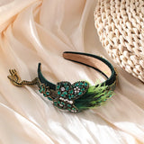 Butterfly Rhinestone Tassel Headband with Feather Hair Jewelry