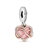 Hand Painted Love Beaded 925 Silver Bracelet Set
