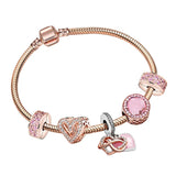 Hand Painted Love Beaded 925 Silver Bracelet Set
