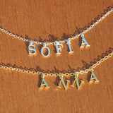 Women's Initial Anklet Stainless Steel Multiple Letters