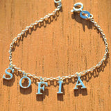 Women's Initial Anklet Stainless Steel Multiple Letters
