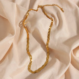 Women's Three-strand Fishbone Chain Necklace & Bracelets Set