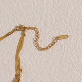 Women's Three-strand Fishbone Chain Necklace & Bracelets Set