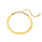 Women's Three-strand Fishbone Chain Necklace & Bracelets Set