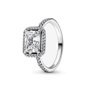 925 Sterling Silver Crown Series Ring Shining Heart Jewelry Gift