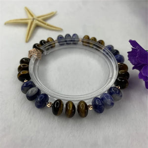 Yellow Tiger Eye Stone Abacus Beads Bracelet 7.5inch Y907
