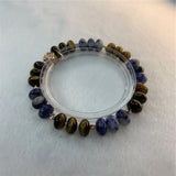 Yellow Tiger Eye Stone Abacus Beads Bracelet 7.5inch Y907