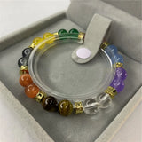 Tiger Eye Stone Bracelet 7.5inch Chain Girl Gift Y894