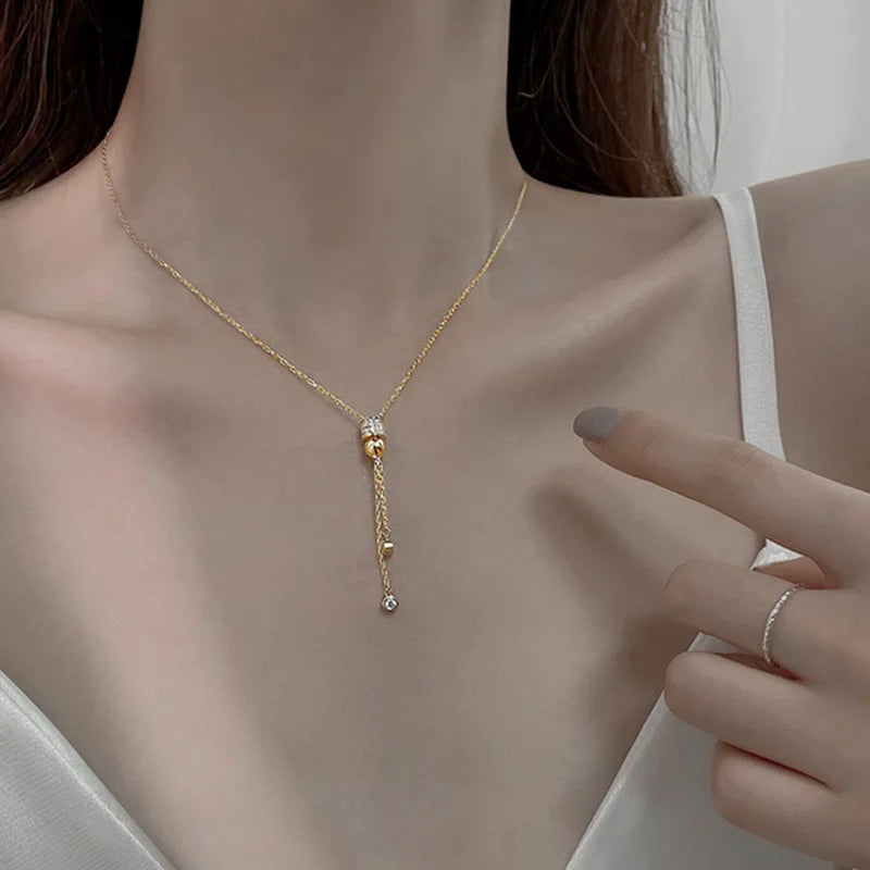 S925 Sterling Silver Necklace Zircon Diamond Wedding Jewelry