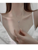 S925 Sterling Silver Necklace Zircon Diamond Wedding Jewelry