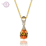 S925 Silver Pendant Necklace AAAAA Sky Yellow Jewelry