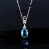 S925 Silver Pendant Necklace AAAAA Sky Yellow Jewelry