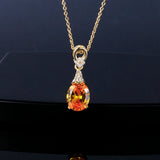 S925 Silver Pendant Necklace AAAAA Sky Yellow Jewelry