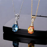 S925 Silver Pendant Necklace AAAAA Sky Yellow Jewelry