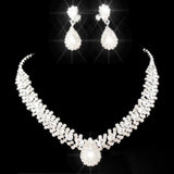 Women's Bridal Wedding Jewelry Set - Diamond Necklace Earrings